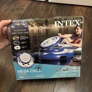 Intex Mega Chill Swimming Pool Inflatable Floating Can Beverage Cooler Holder